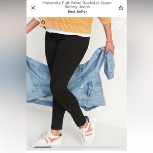 Old Navy Maternity Full-Panel Rockstar Super Skinny Jeans 8 long